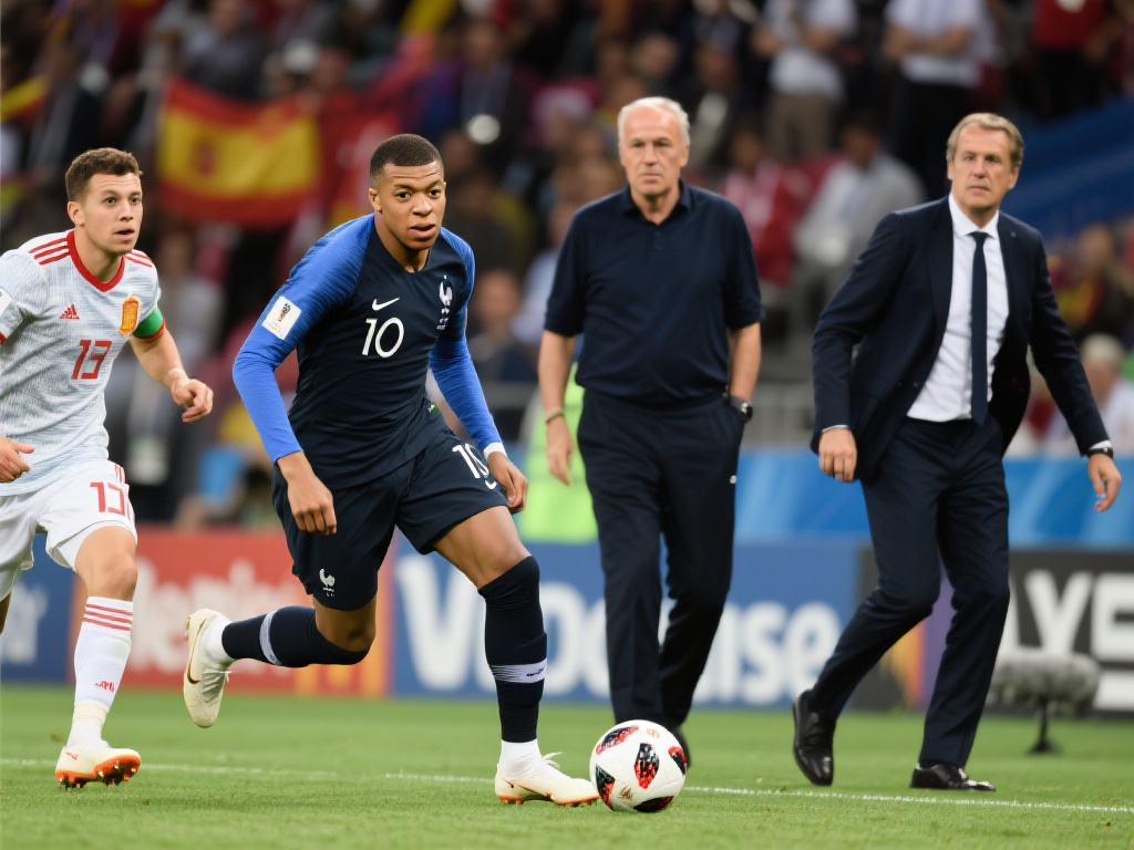 例如，西班牙的短传渗透能否撕开法国队的防